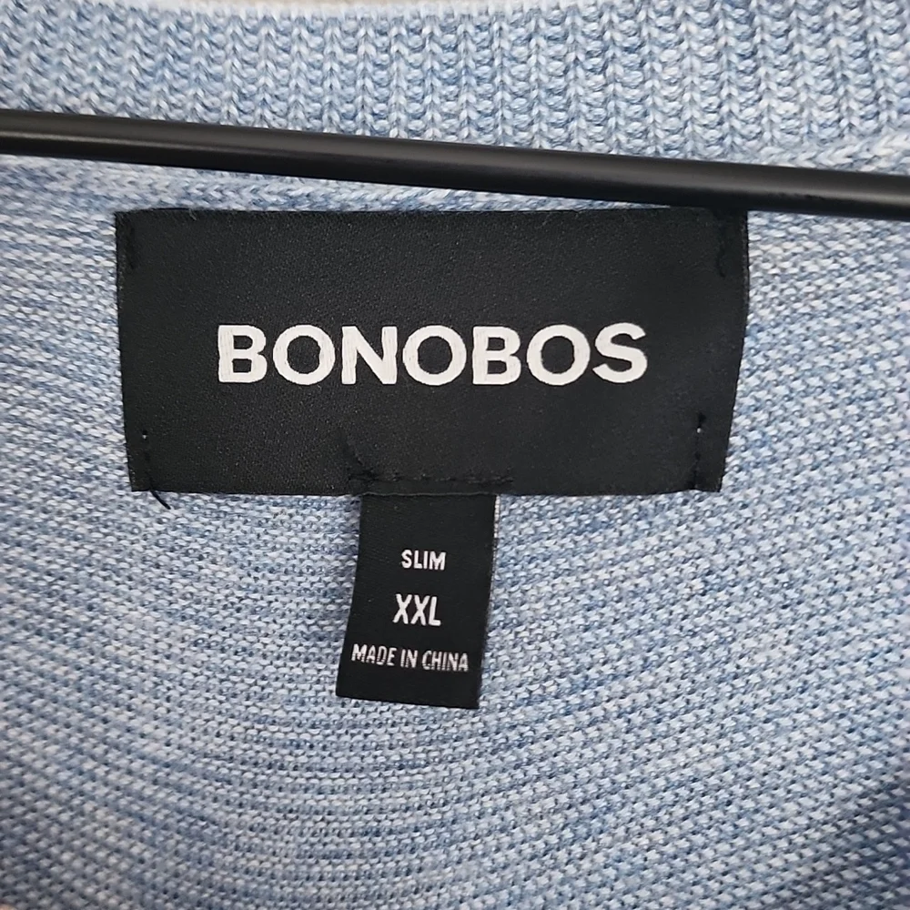 Bonobos Mens Blue Slimfit Longsleeve Feeder Striped Sweater